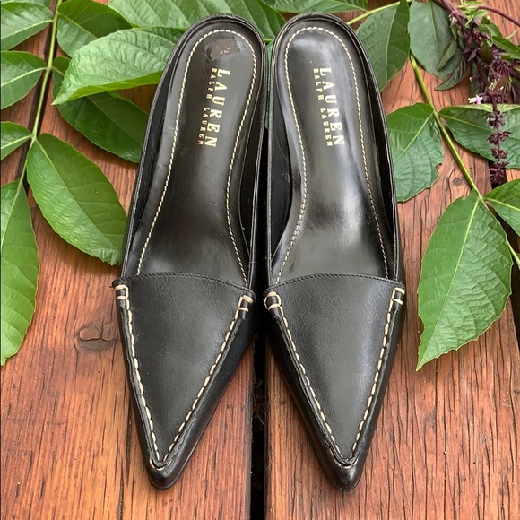 Ralph Lauren “Kerry” Kitten Heel Slides
